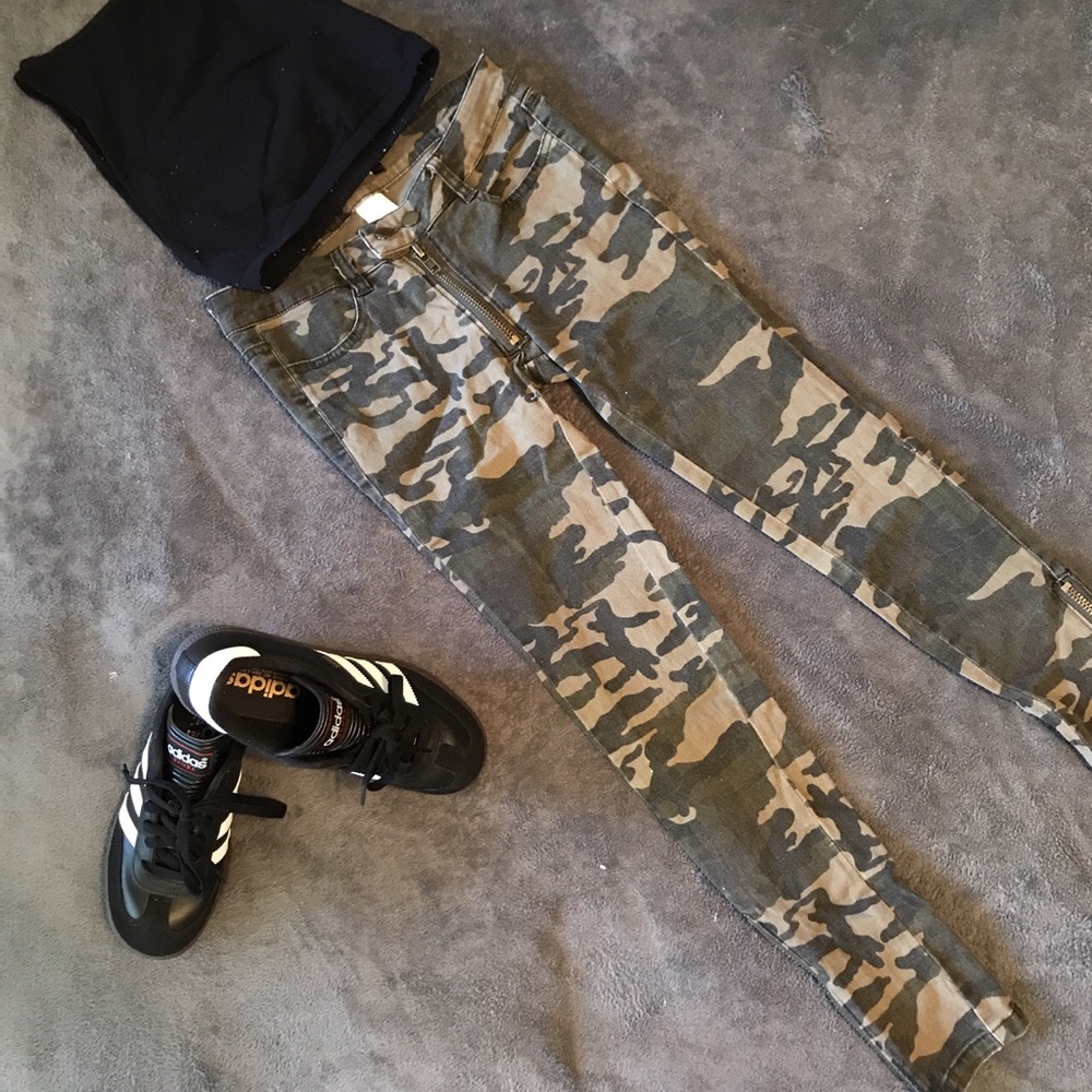 Camouflage High Waisted Skinny Jeans